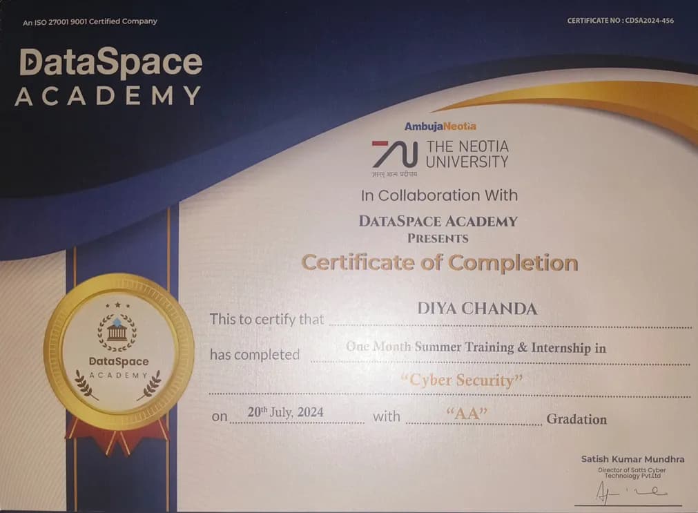 Cybersecurity & Vulnerability Assessment Intern — DataSpace Academy